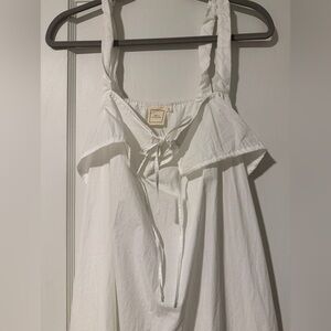 Deiji Studios White Tie Cotton Dress Small $195